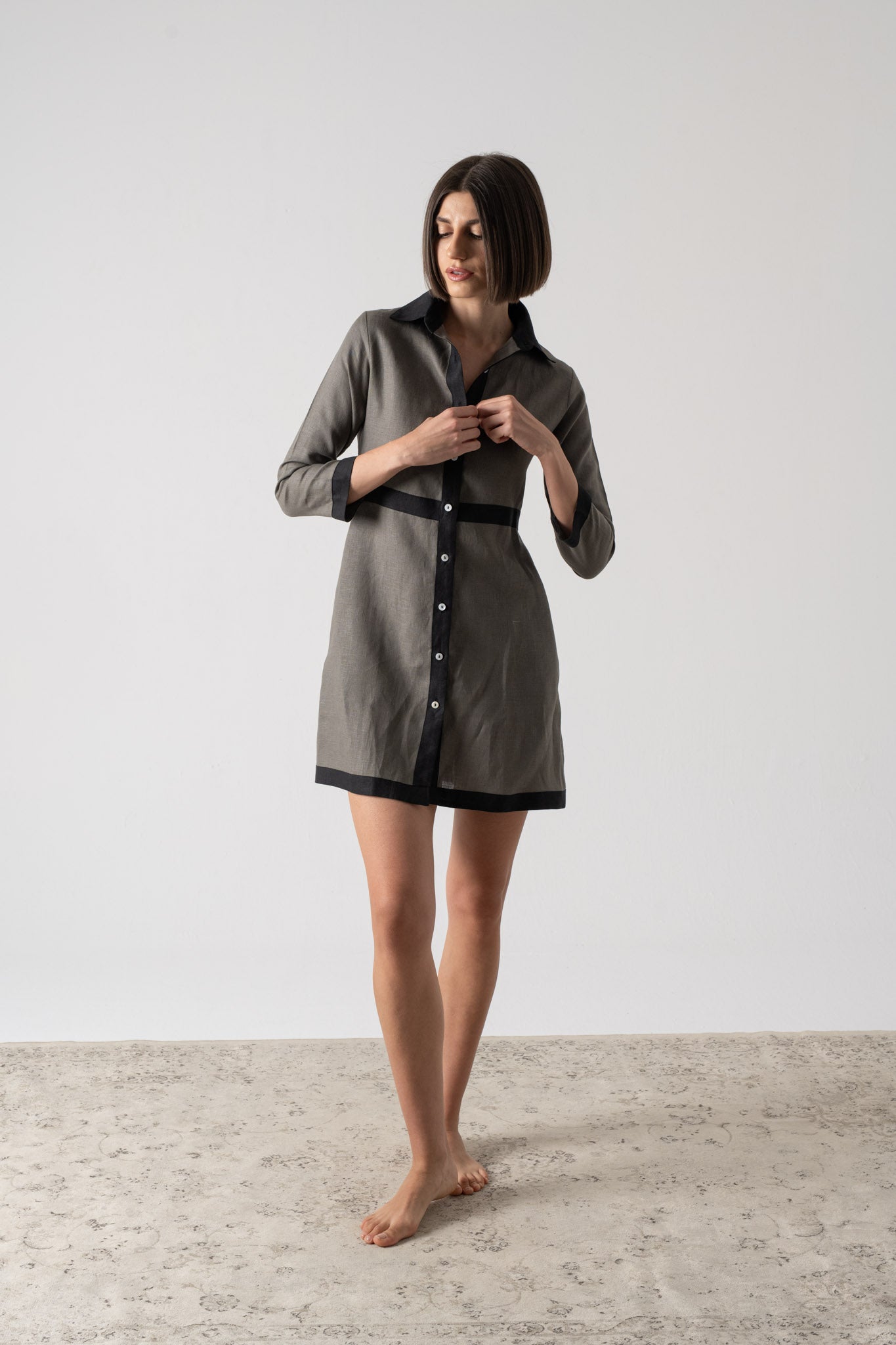 Aris Mini Dress Khaki Luxmii