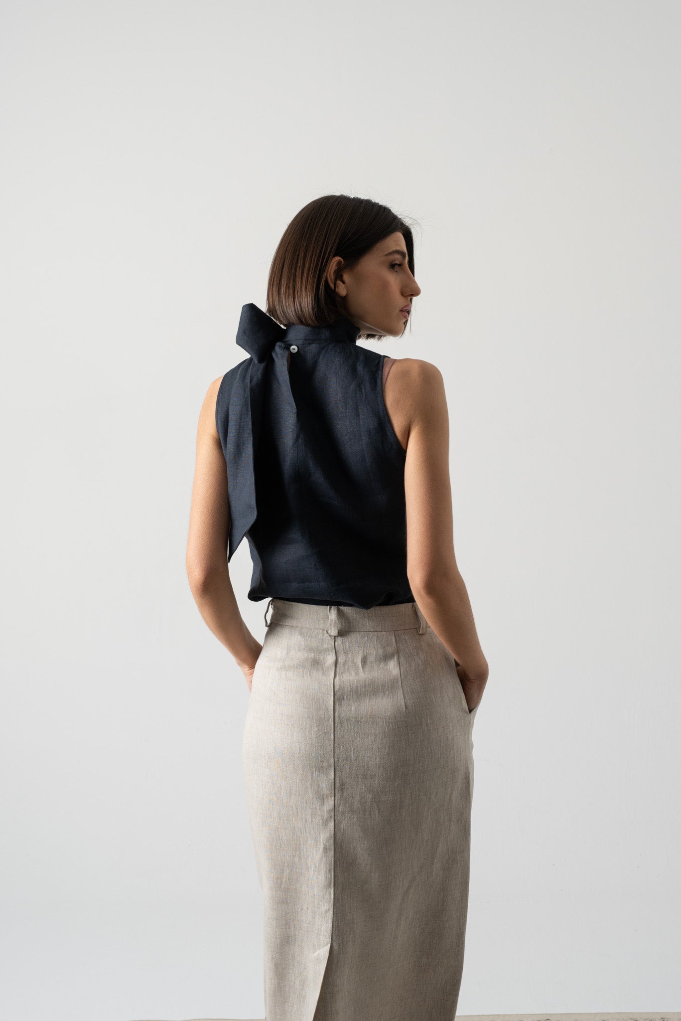 Axel Tie Top Navy Luxmii