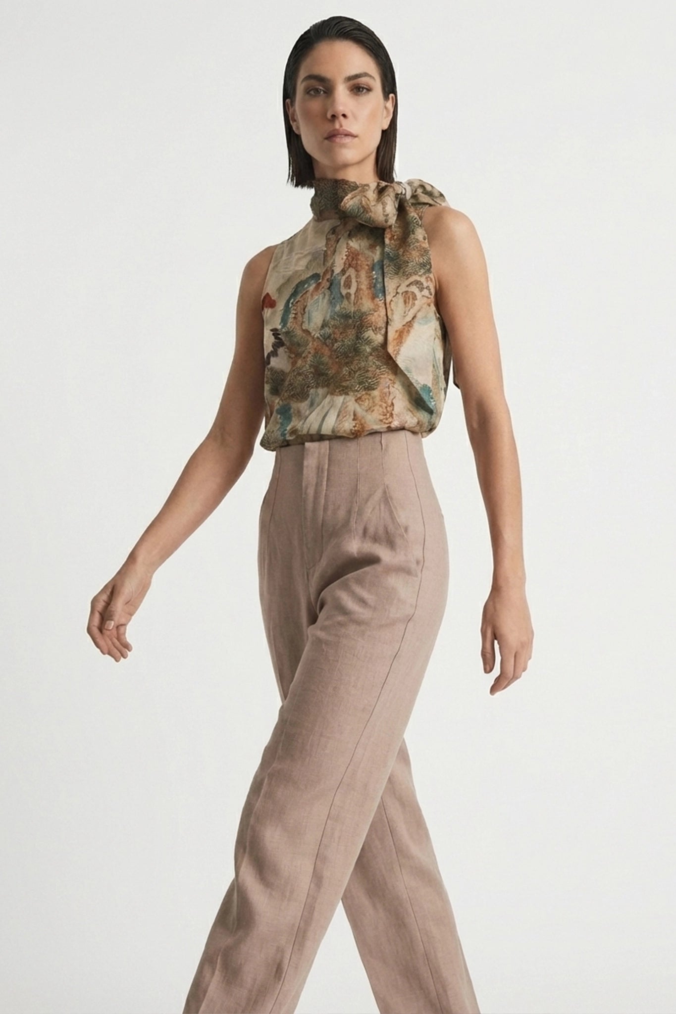 Axel Tie Top in Minhwa Print Luxmii