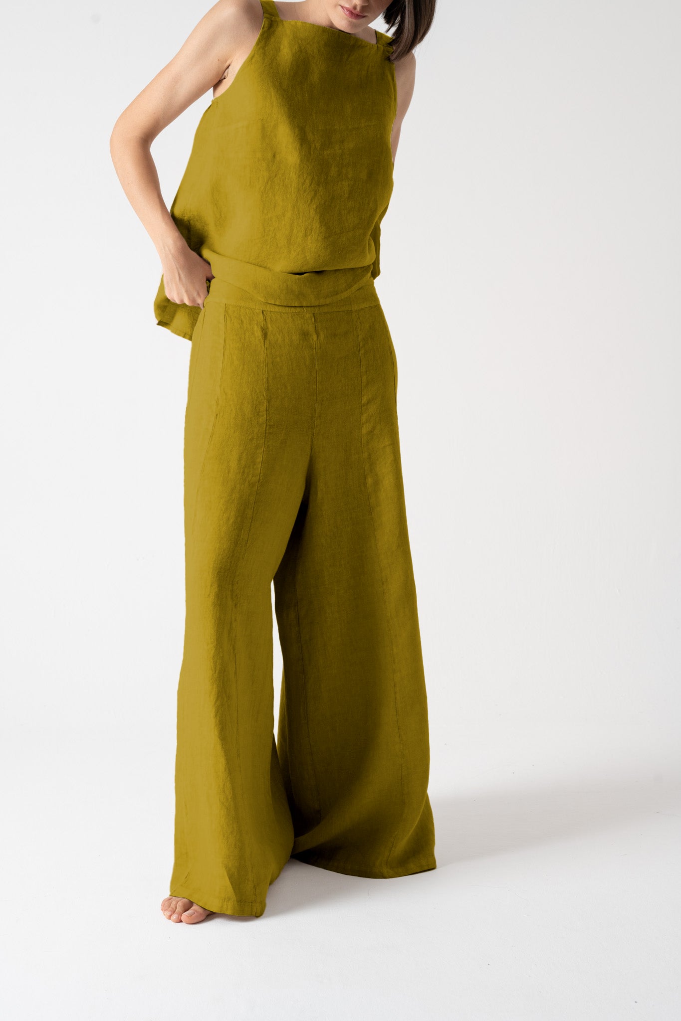 Bruno Palazzo Pant Antique Moss Luxmii