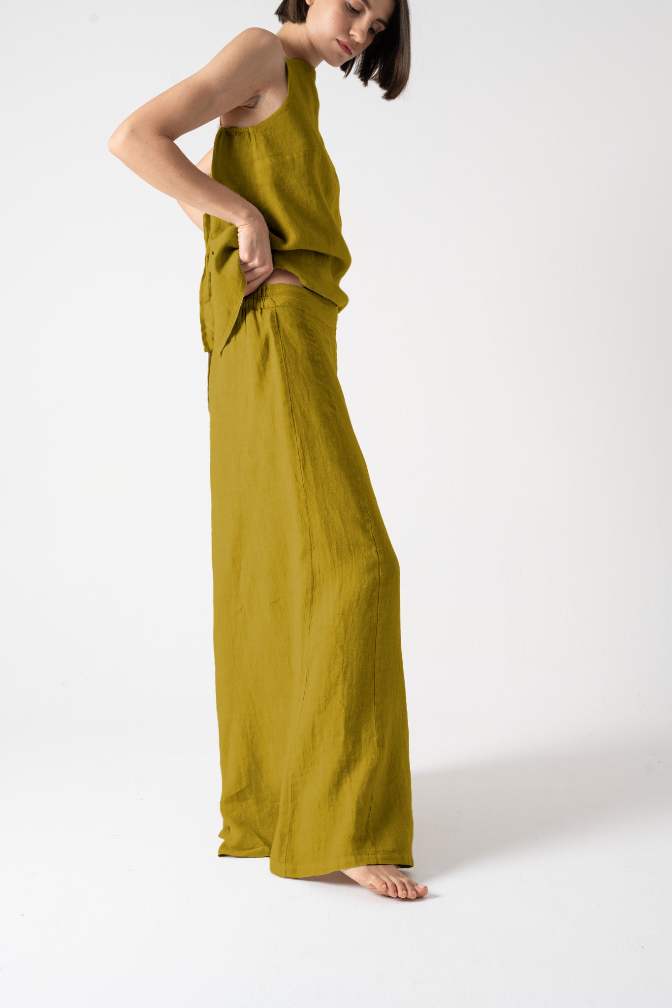 Bruno Palazzo Pant Antique Moss Luxmii