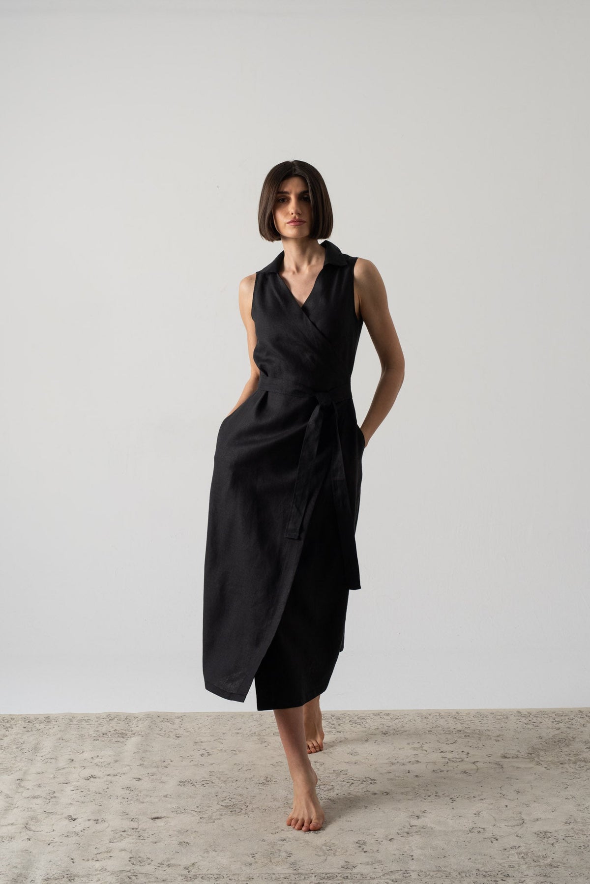 Cora Wrap Dress Black Luxmii