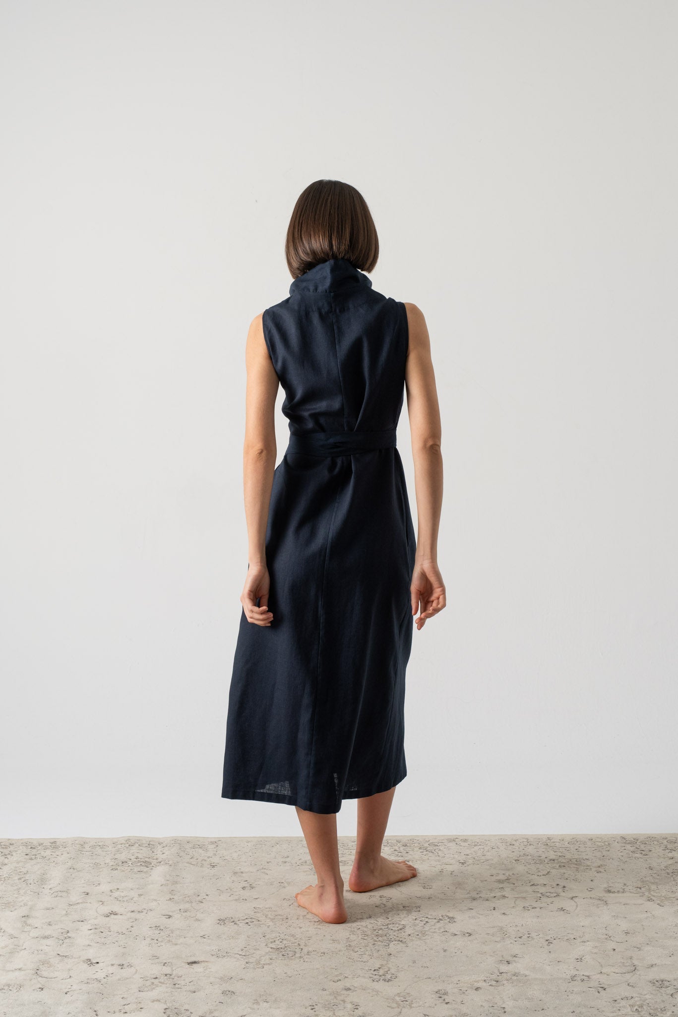 Cora Wrap Dress Navy Luxmii