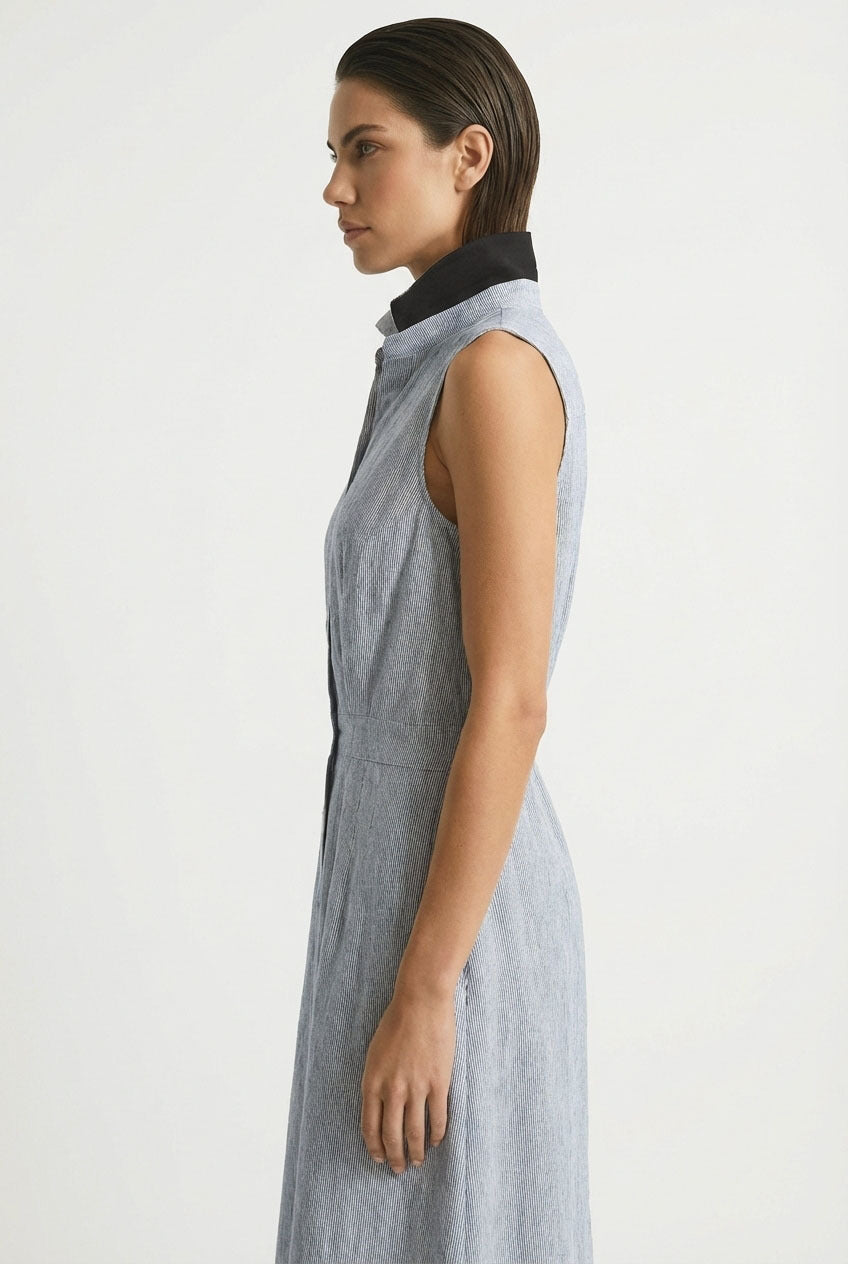 Dante Maxi Dress French Blue Stripe Luxmii