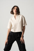 Emil Linen Top Natural Luxmii
