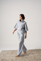 Hanne Linen Trouser French Blue Stripe Luxmii
