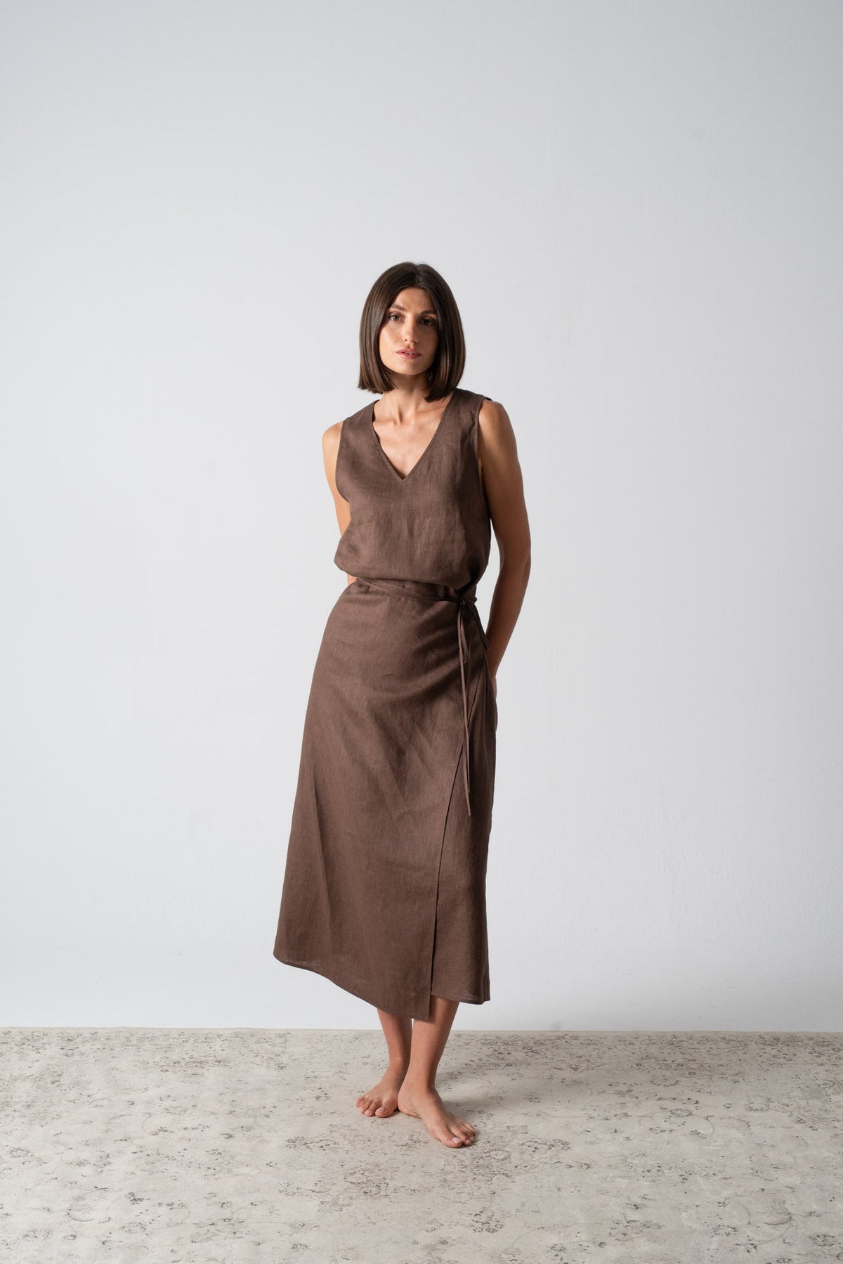 Isadora Wrap Dress Cocoa Luxmii