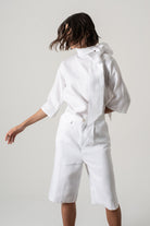 Jager Bermuda Linen Shorts White Luxmii