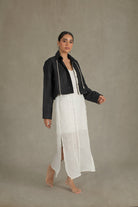 Léo Linen Cropped Jacket Black Luxmii