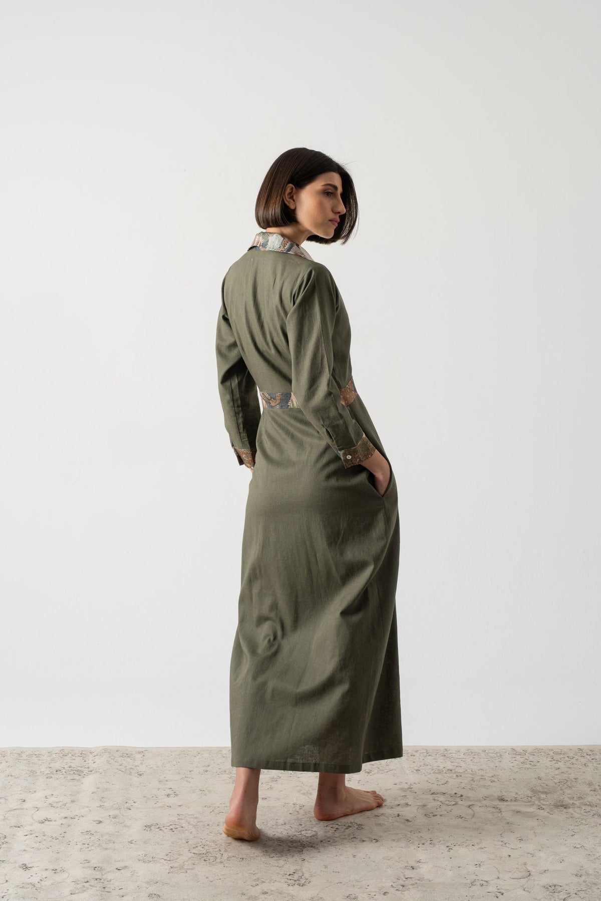 Mavi Maxi Dress Khaki Luxmii