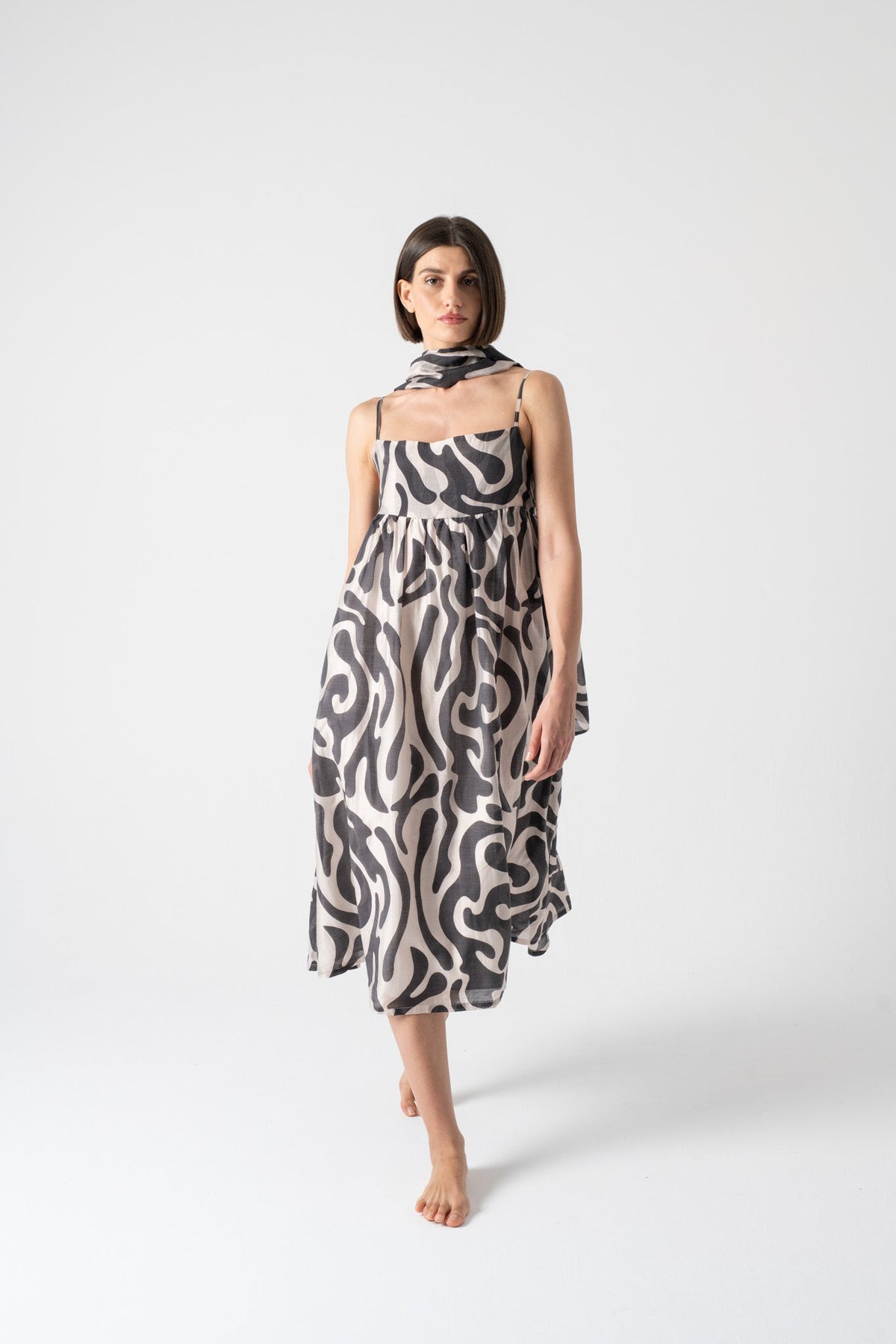 Onda Midi Dress in Savannah Print Luxmii