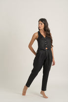 Pioggia Linen Trouser Black Luxmii