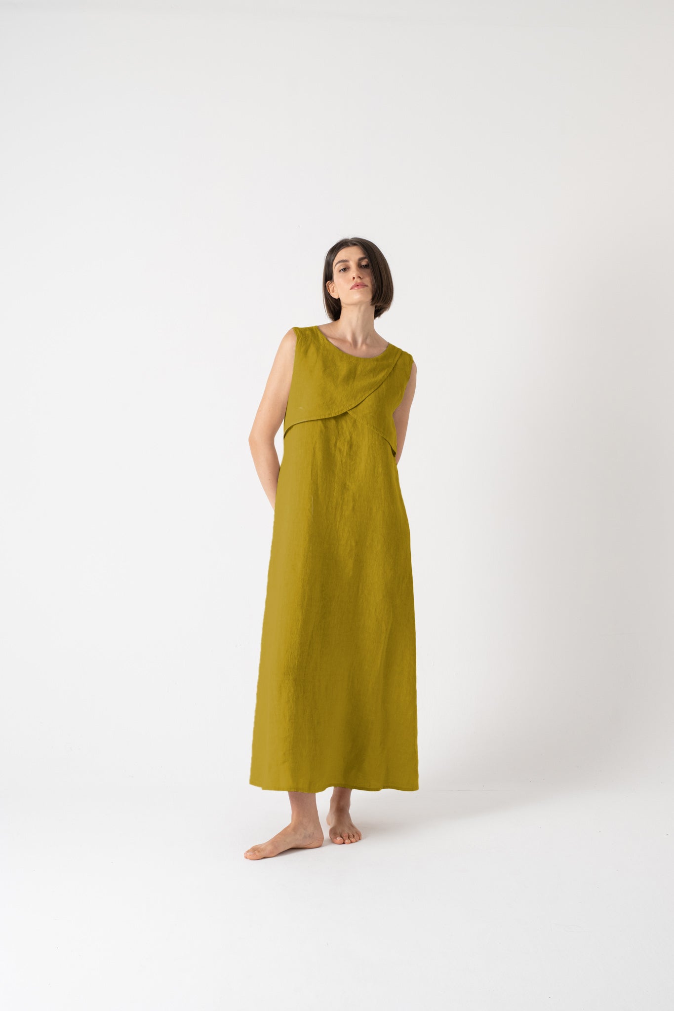 Ruthé Slip Dress Antique Moss Luxmii