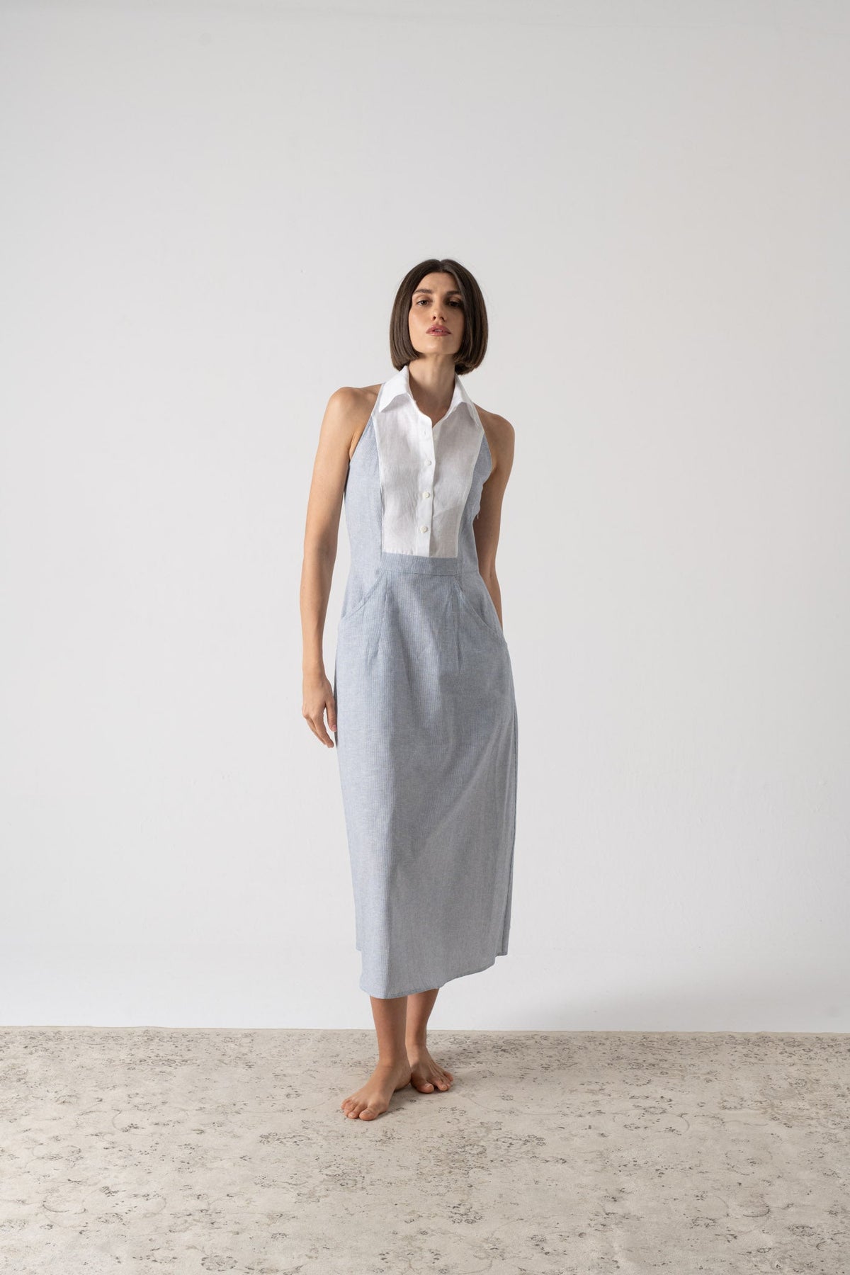 Tuxedo Dress French Stripe Luxmii