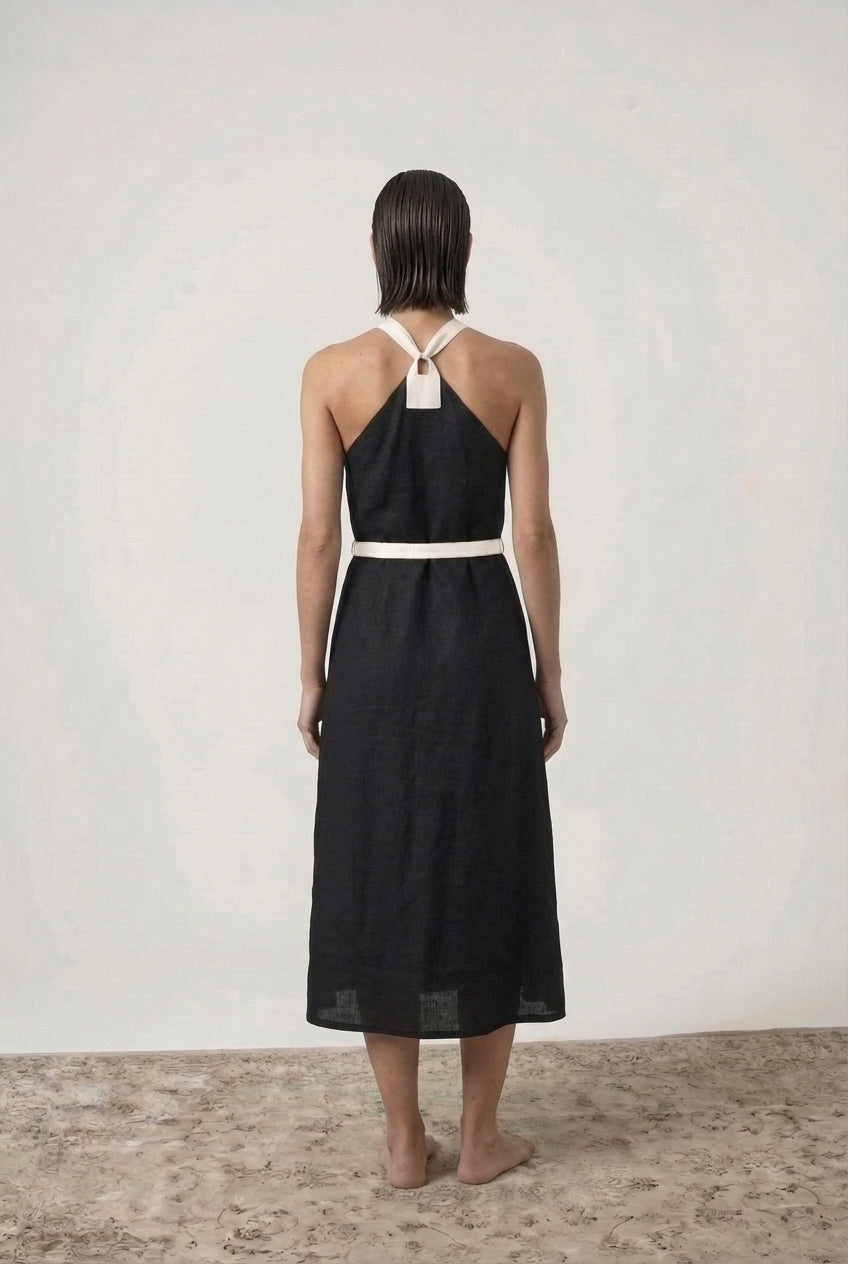 Zulu Wrap Dress in Black Luxmii