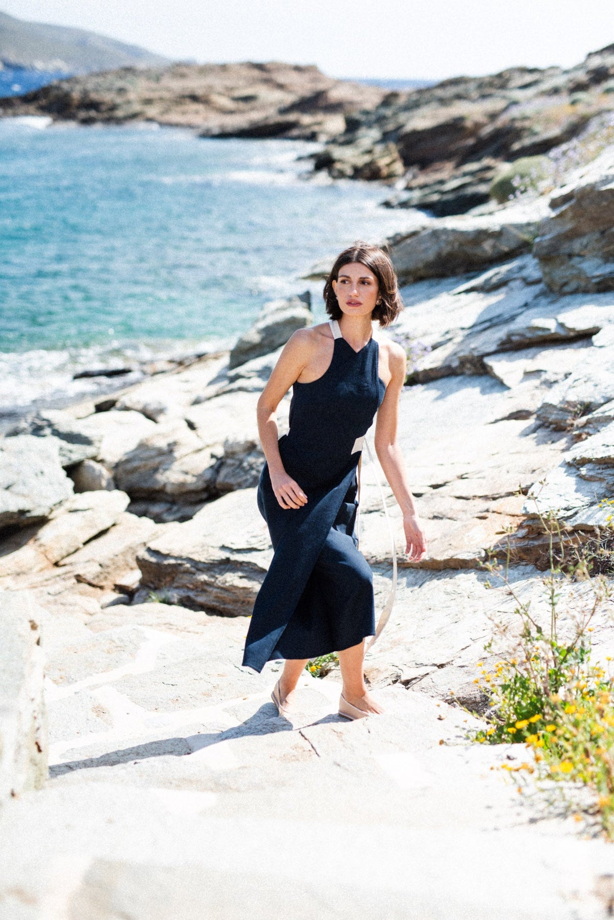 Zulu Wrap Dress in Navy Luxmii
