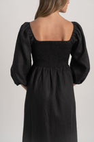 Agapi Linen Maxi Dress Black Luxmii