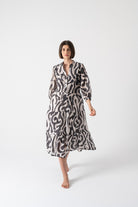 Altea Midi Dress in Savannah Print Luxmii