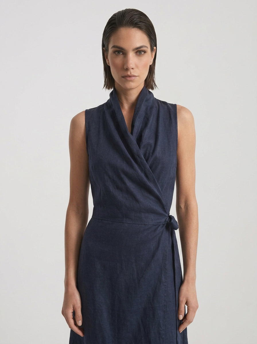Amara Cowl Neck Wrap Dress Luxmii