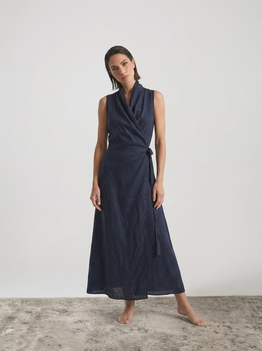 Amara Cowl Neck Wrap Dress Luxmii