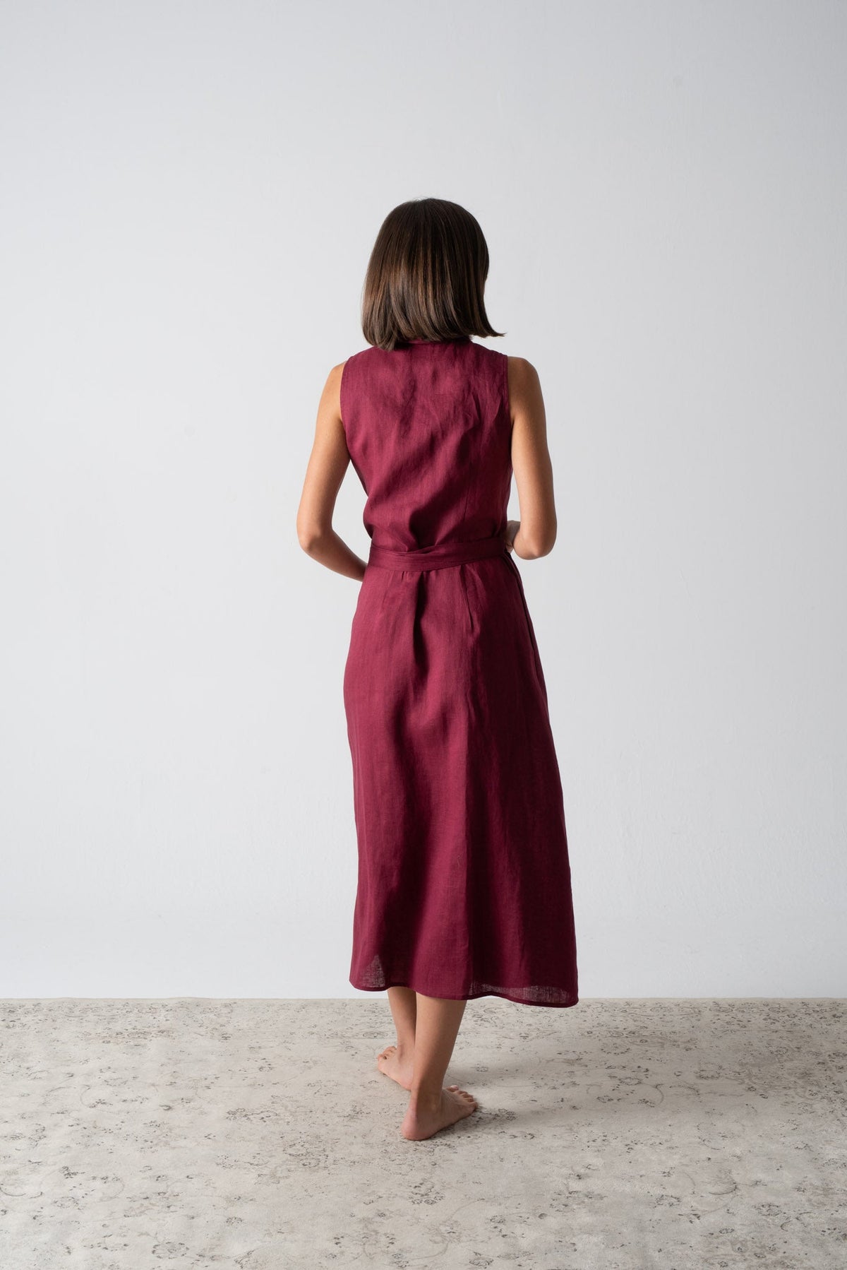 Amara Cowl Neck Wrap Dress Wine Luxmii