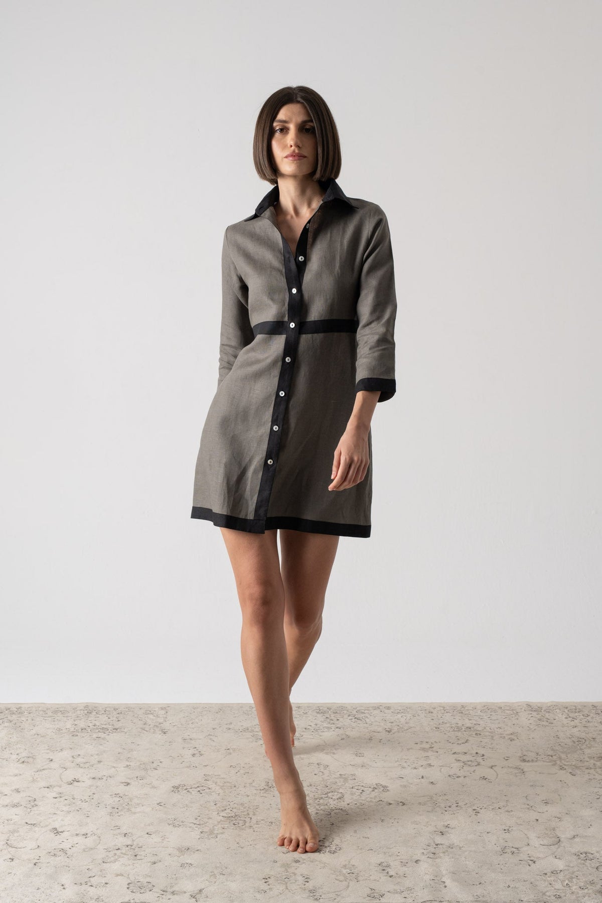 Aris Mini Dress Khaki Luxmii