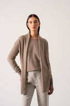 Aurea Cashmere Cardigan Taupe Luxmii