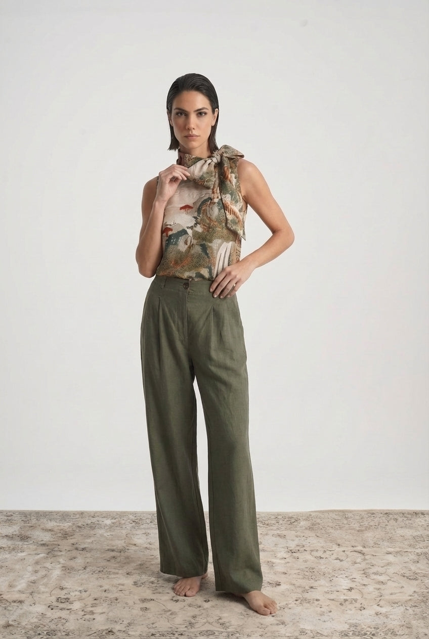 Axel Tie Top Minhwa Print Luxmii