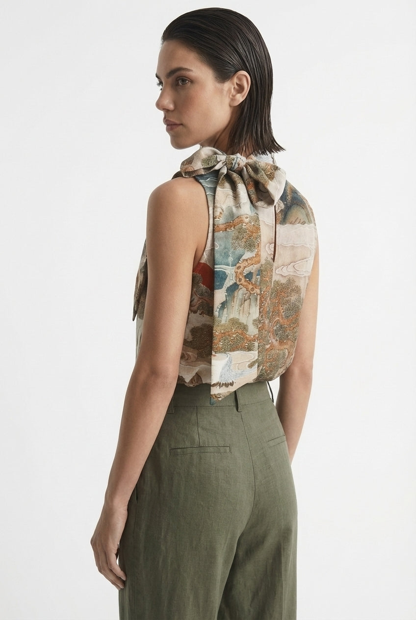 Axel Tie Top Minhwa Print Luxmii