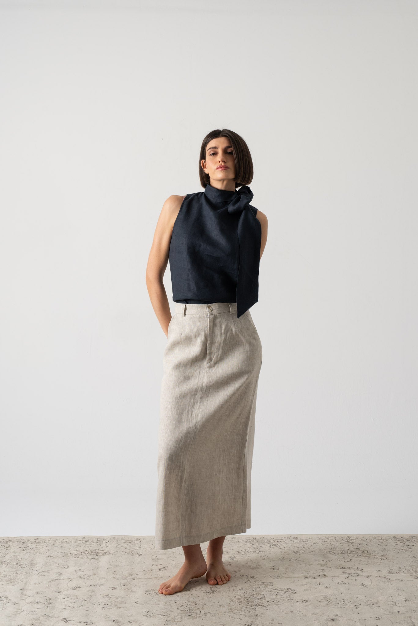 Axel Tie Top Navy Luxmii