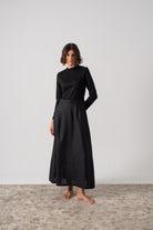 Contrast Linen Midi Dress Luxmii