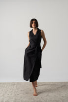 Cora Wrap Dress Black Luxmii