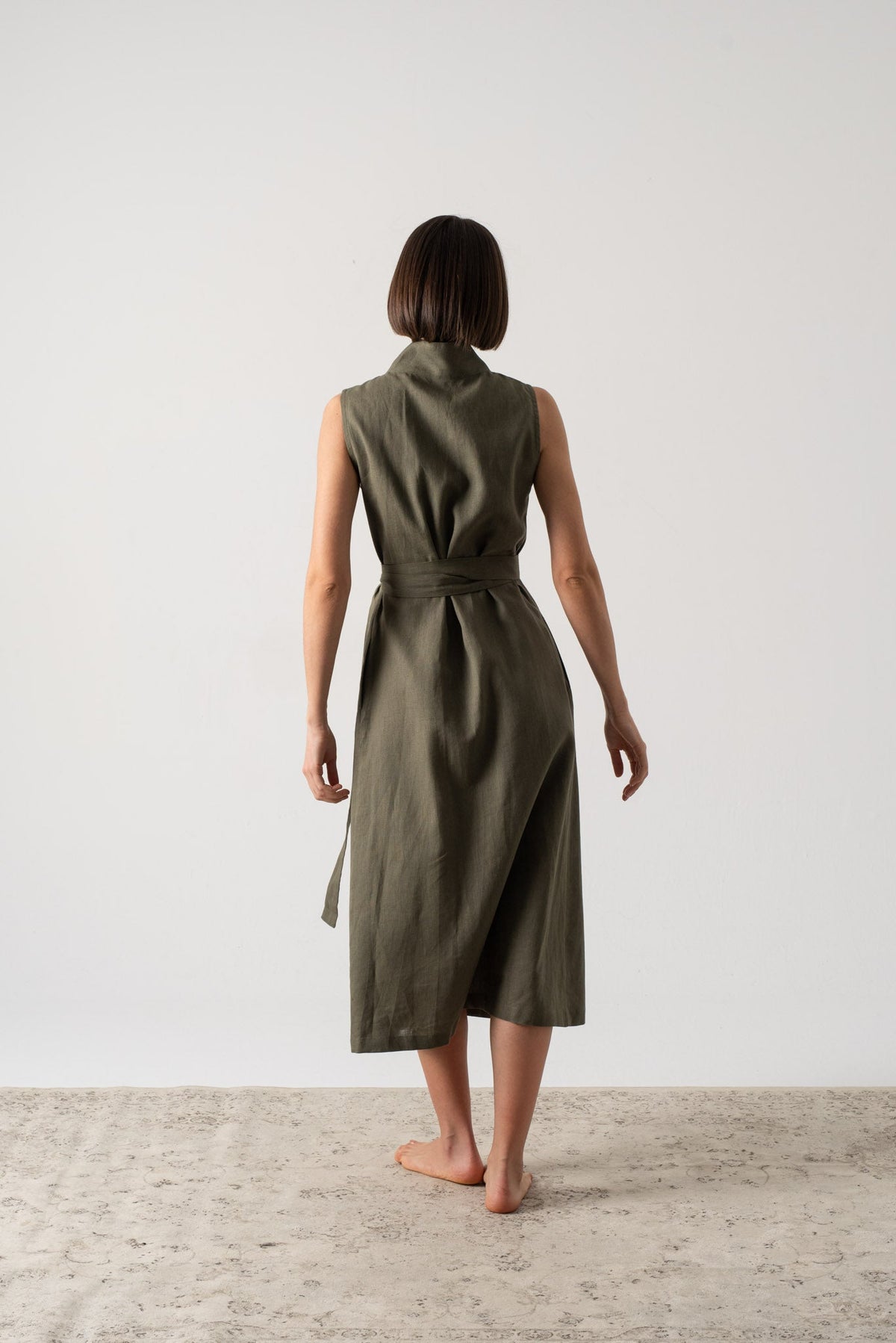 Cora Wrap Dress Khaki Luxmii