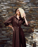 Halvar Maxi Dress Brown Espresso