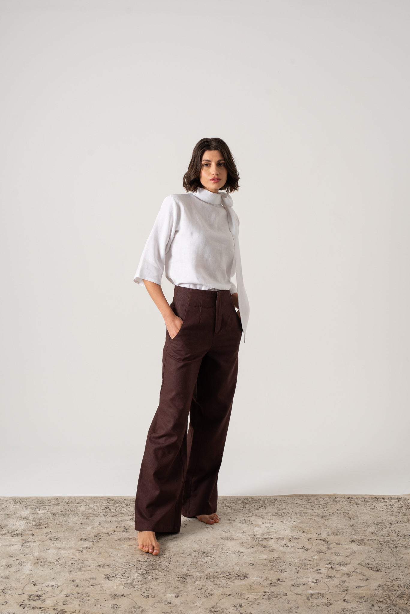 Hanne Trouser Brown Espresso – LUXMII