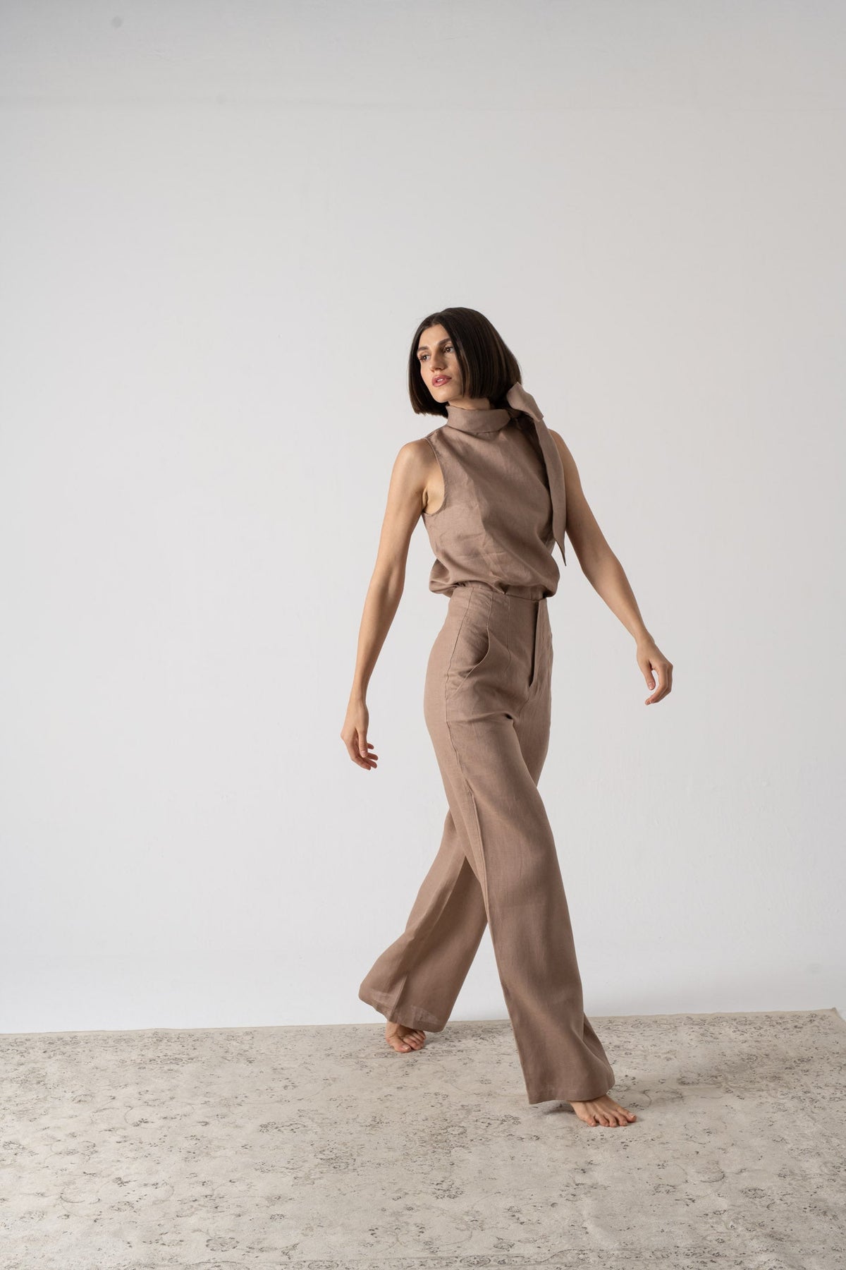 Hanne Trouser Mocha-Taupe Luxmii
