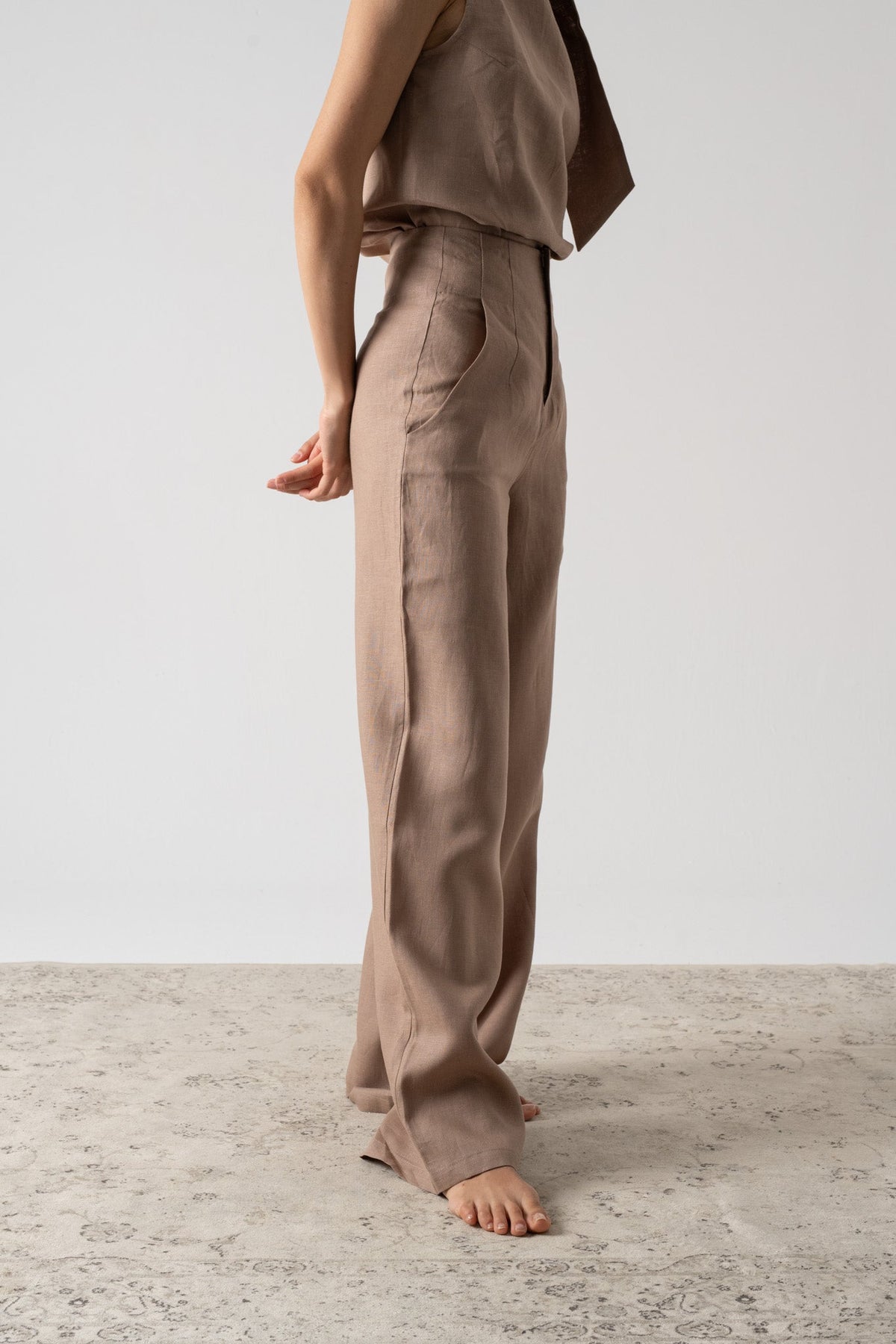 Hanne Trouser Mocha-Taupe Luxmii