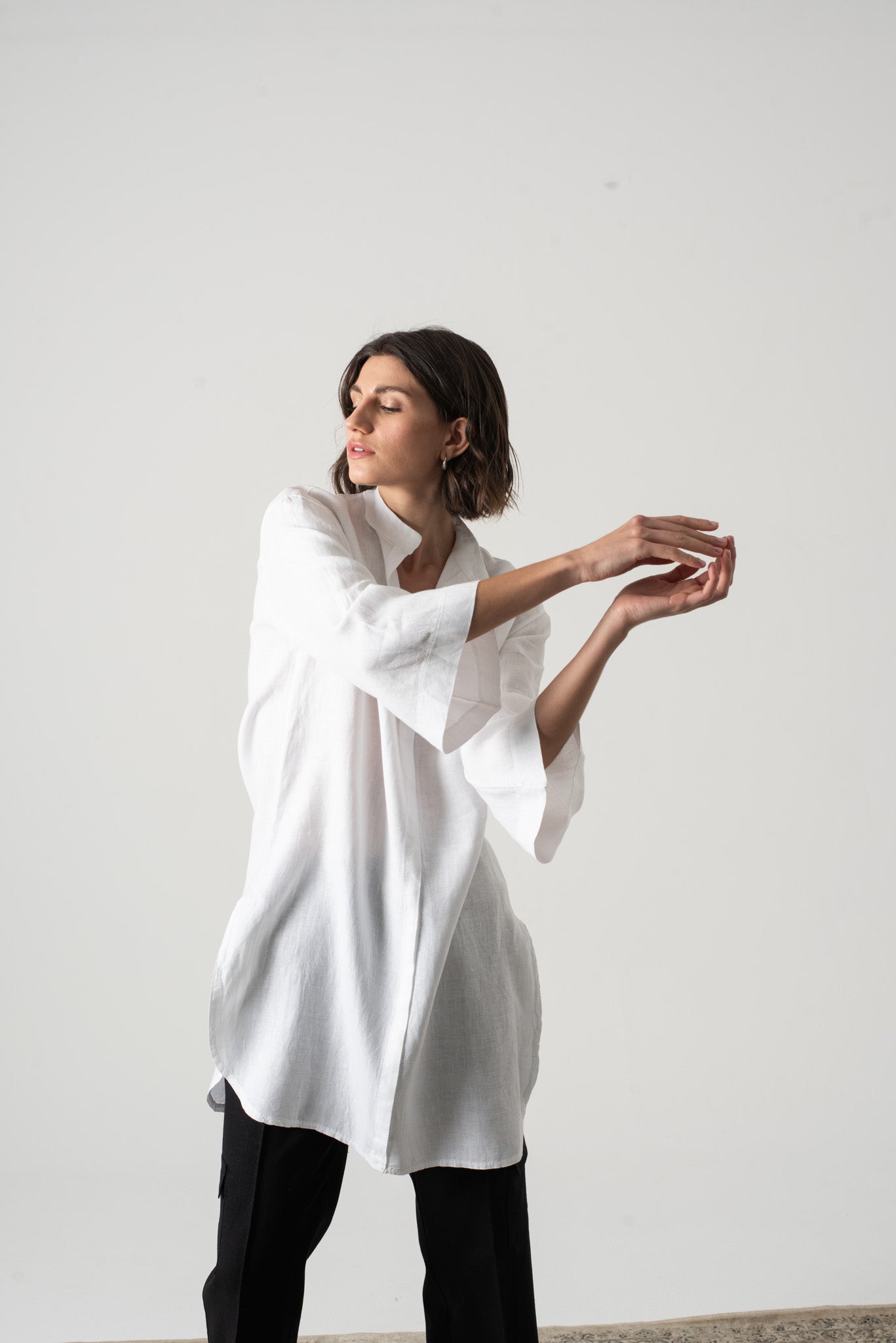 black linen tunic shirt