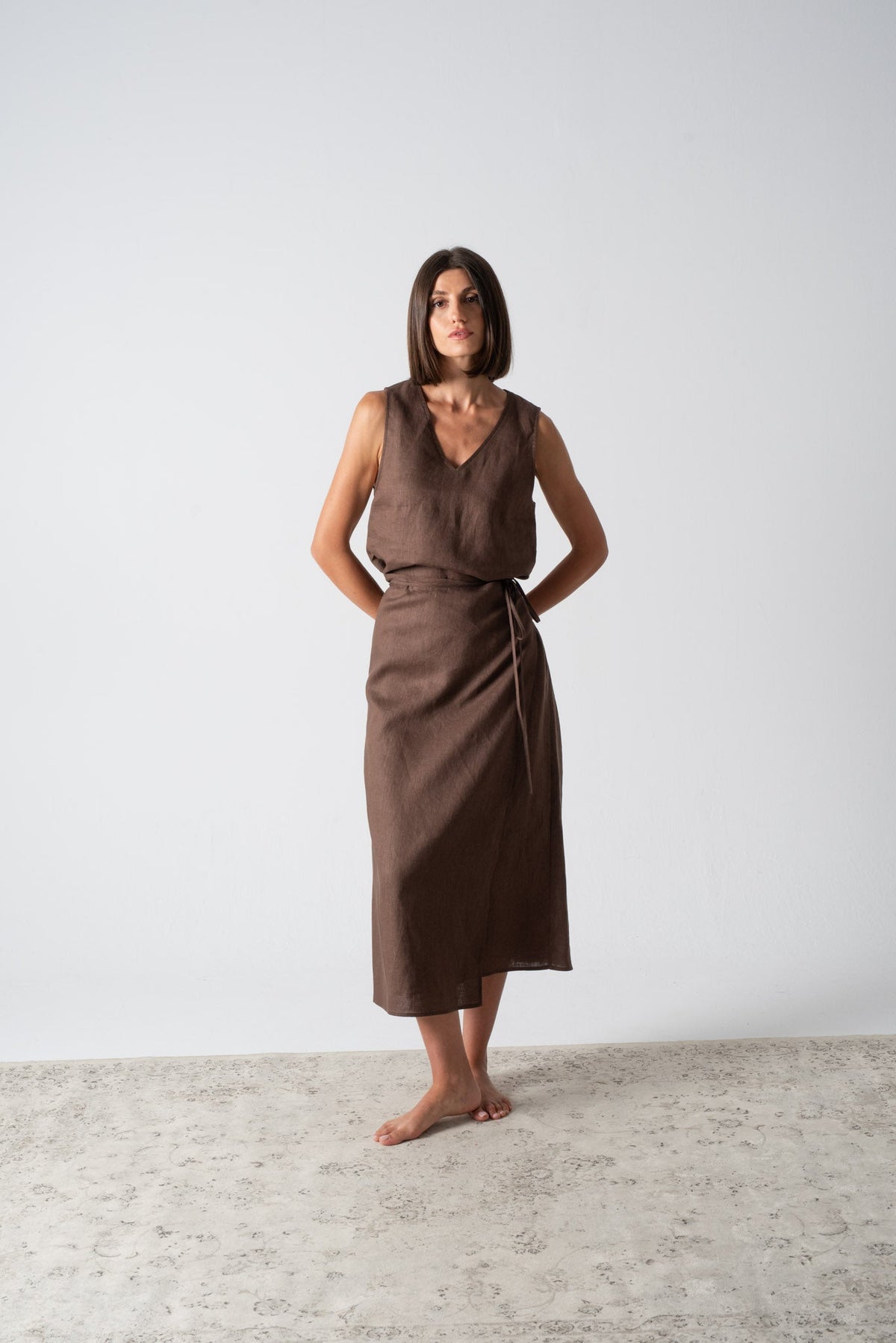 Isadora Wrap Dress Cocoa Luxmii