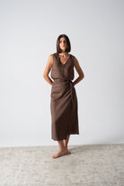 Isadora Wrap Dress Cocoa Luxmii