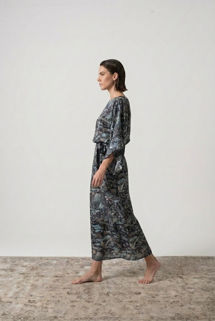 Kimonos Dress Najeon Print Luxmii