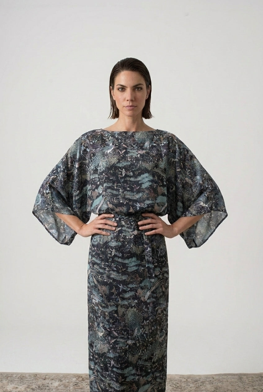Kimonos Dress Najeon Print Luxmii