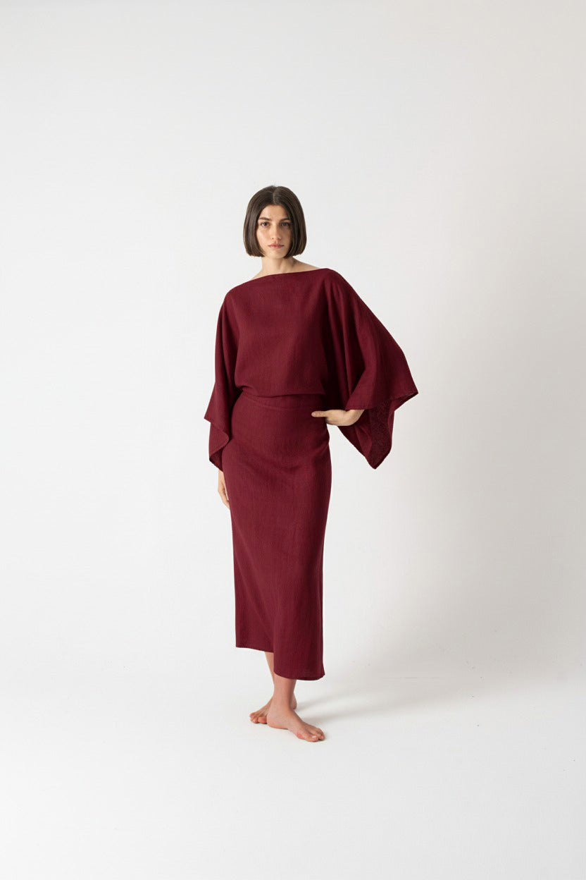 Kimonos Dress Wine Luxmii