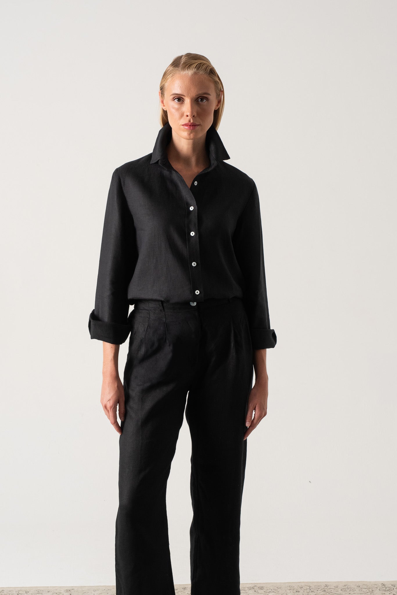 Black Linen Top - LUXMII