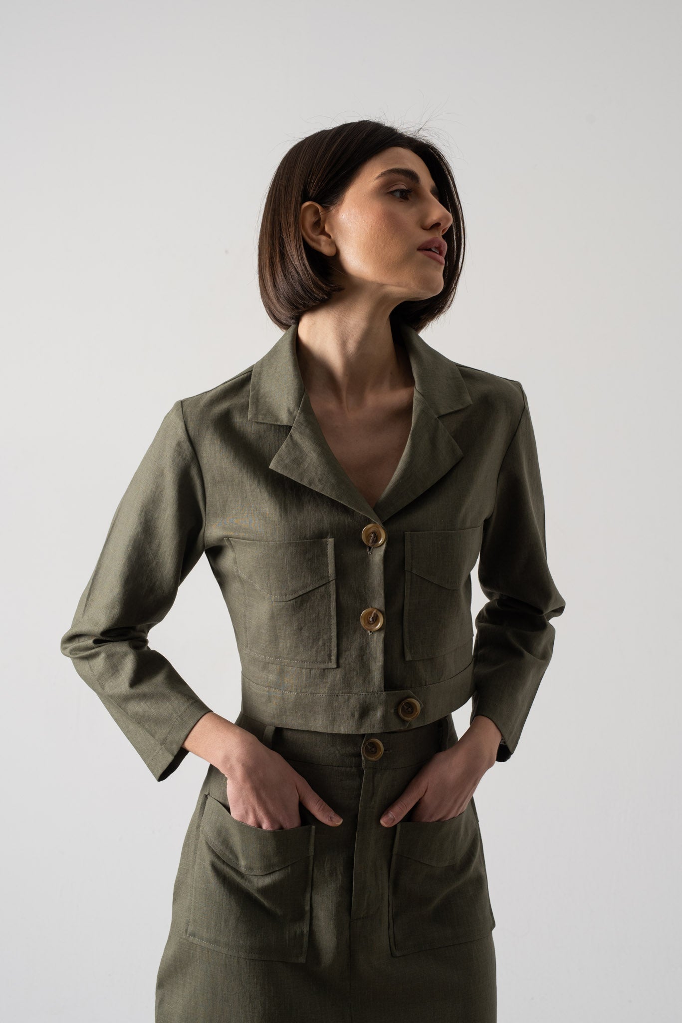 Lior Shirt Jacket Khaki Luxmii