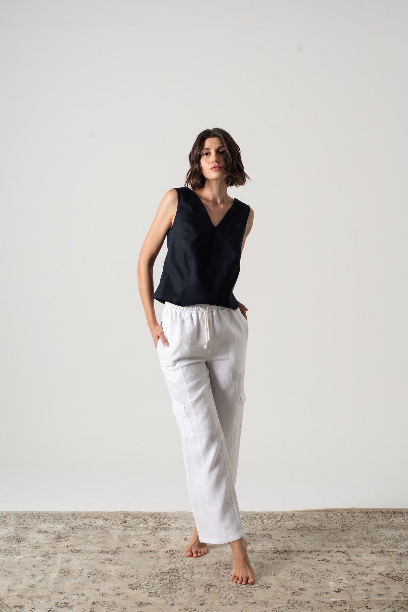 Matheo Linen Pant White Luxmii