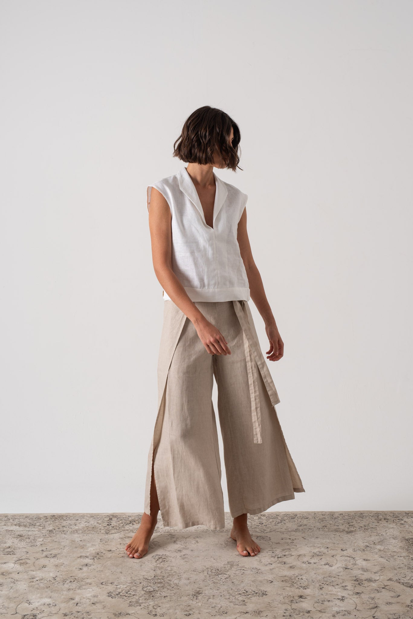 Nuvola Linen Top White - LUXMII Nuvola Linen Top White - LUXMII