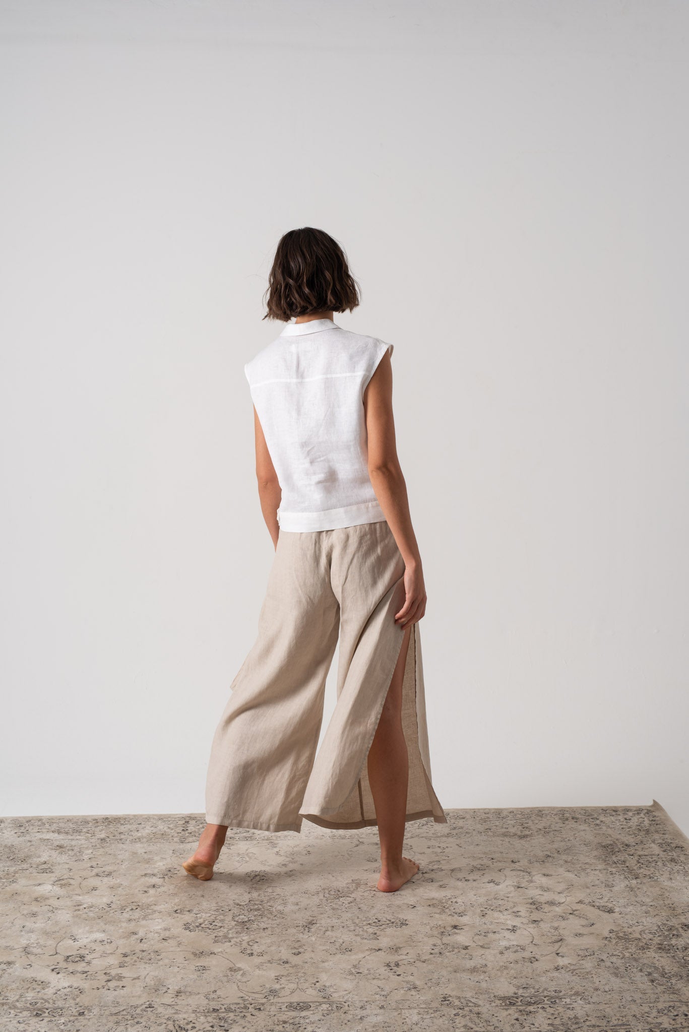 Nuvola Linen Top White - LUXMII
