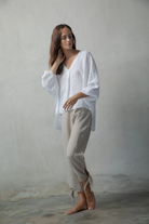 Relaxed Pallocino Top White & Black Luxmii
