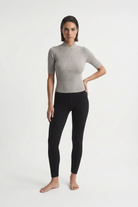 Ribbed Entonnoir Top in Pebble Grey Luxmii